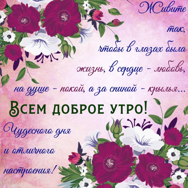 Открытки с пожеланием доброго утра