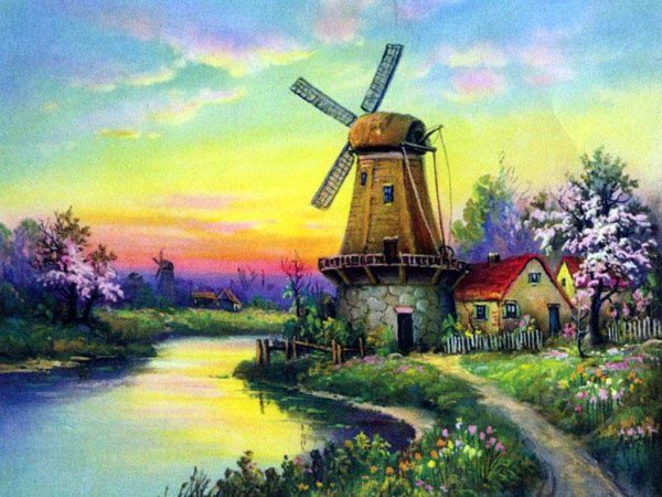 Лаванда Франция Прованс мельница