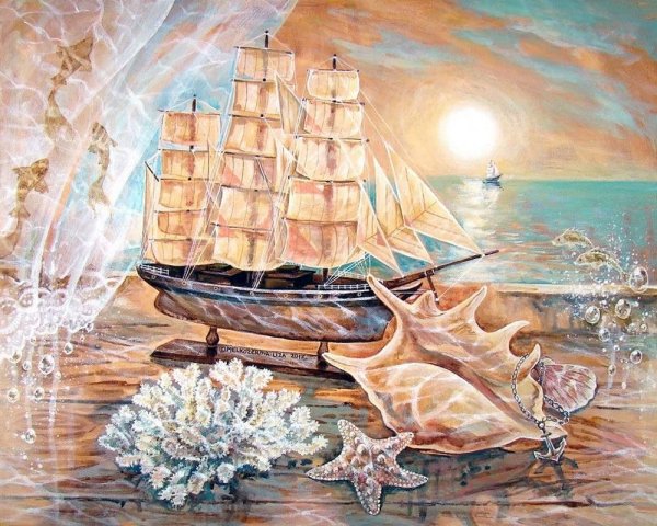Корабль в море