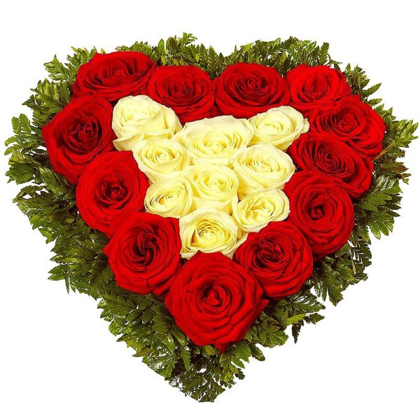 Розы в виде сердца