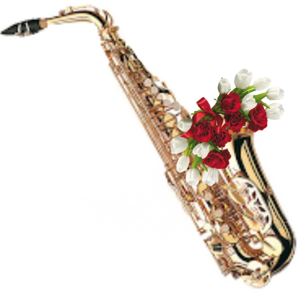 Саксофон и цветы
