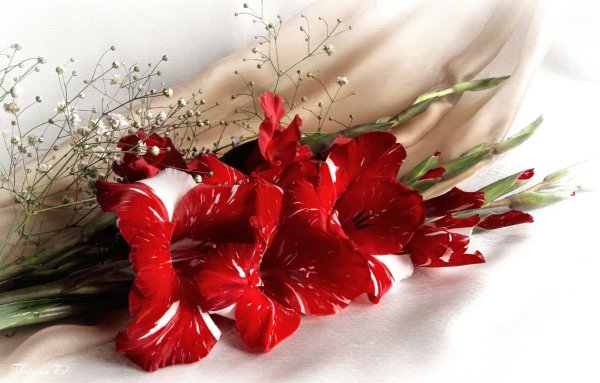 Корзина с цветами и шампанским