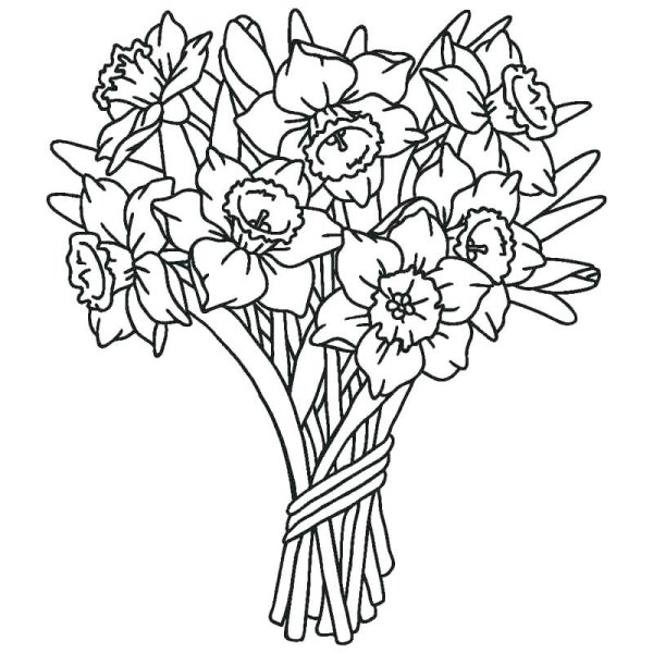 Букет раскраска