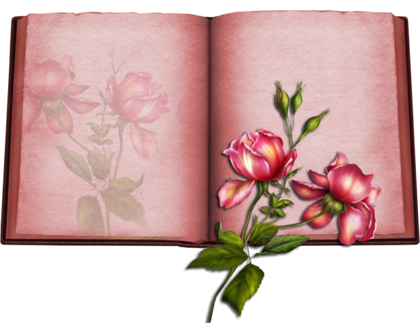 Раскрытая книга с цветами
