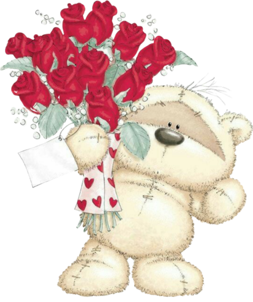 Мишка с цветами