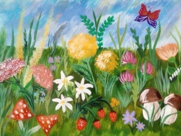 Рисование Цветочная Поляна