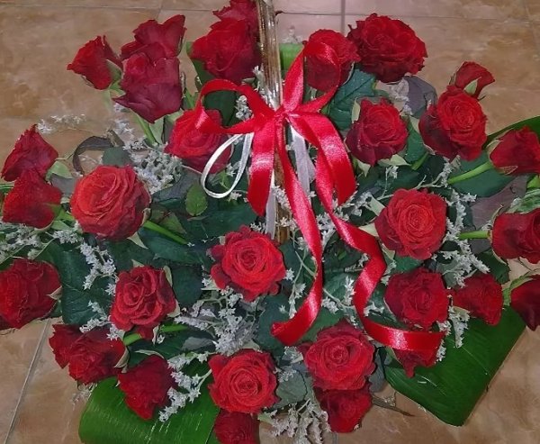 Букет живых роз