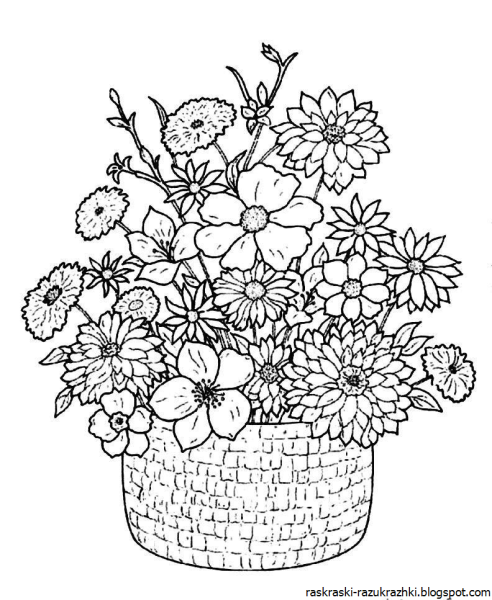 Цветы. Раскраска