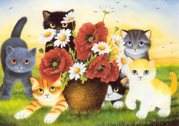 Кошечка на прозрачном фоне