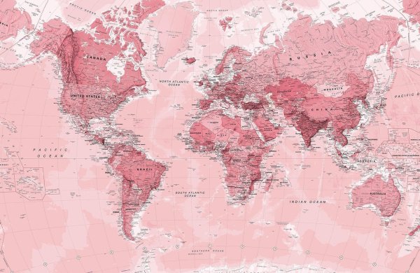 Карта мира политическая и географическая крупная