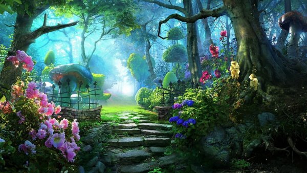 Фантастические цветы картины