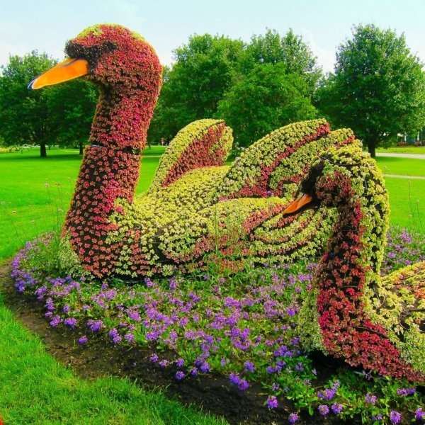 Фигурки животных из цветов