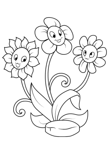 Раскраска цветок для детей 3-4 лет