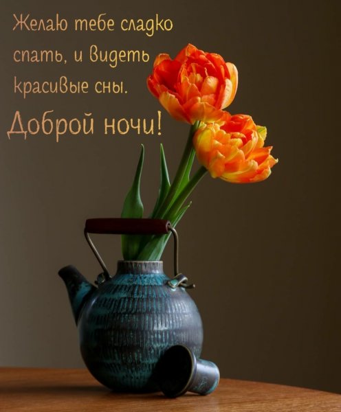 Открытки спокойной ночи с цветами