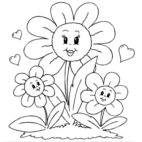 Цветы для разукрашивания