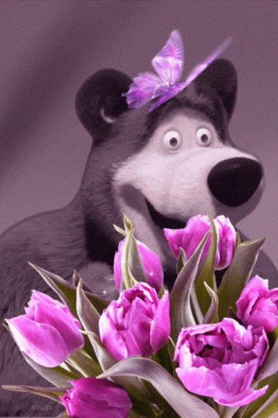 Маша и медведь цветы