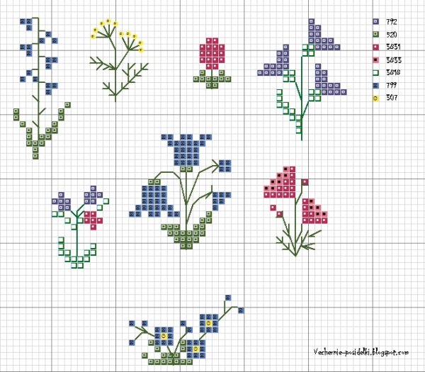 Картинки для вышивки крестиком цветы легкие (68 фото)
