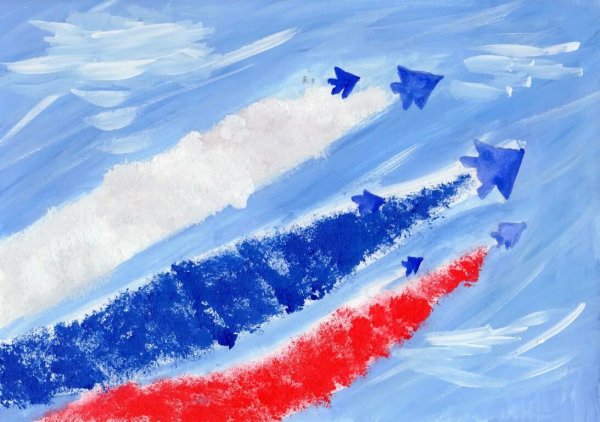 Рисование российский флаг