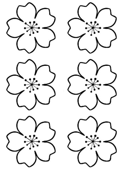 Шаблоны цветов для вырезания из бумаги различных размеров