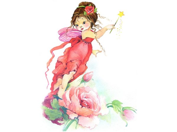 Мультяшные девочки с цветами