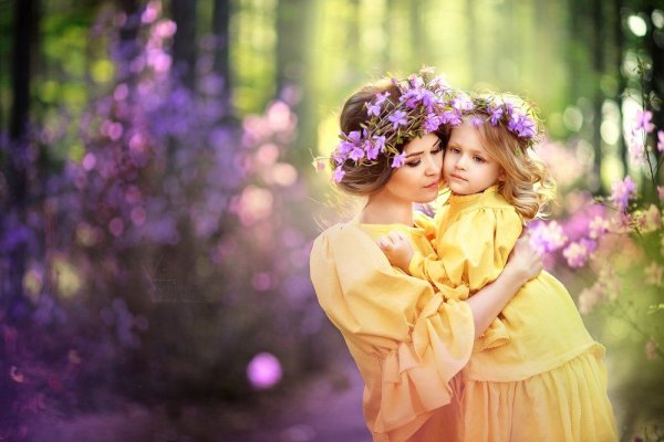 Весенняя фотосессия мама и дочка