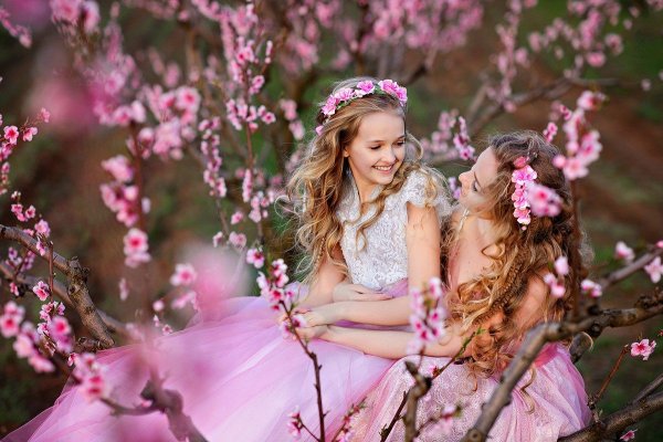 Фотосессия мама дочка весной