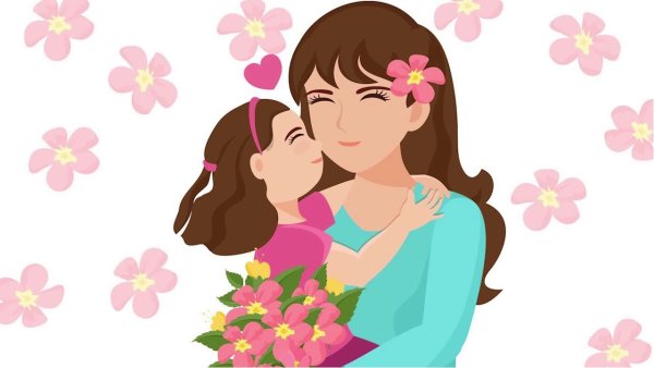 Мама с дочкой картина акварель