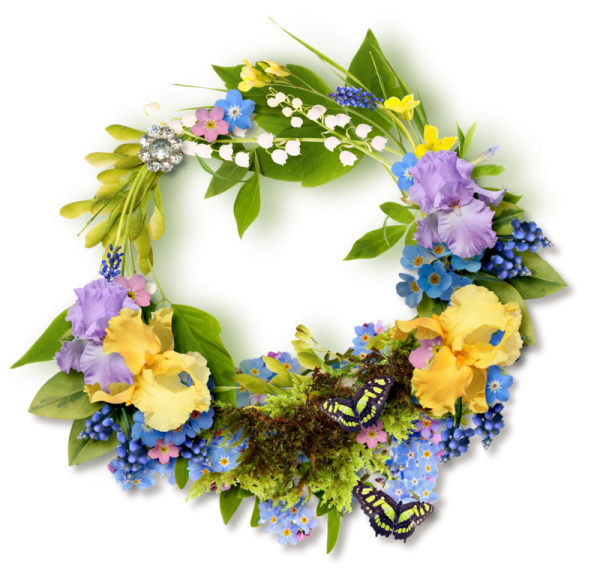 Венок из весенних цветов