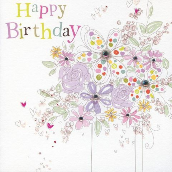 Happy Birthday нежная стильная открытка