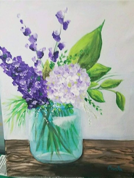 Рисование по мокрому цветы