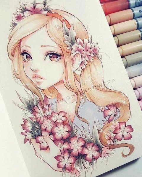 Рисунки для скетчбука девушки