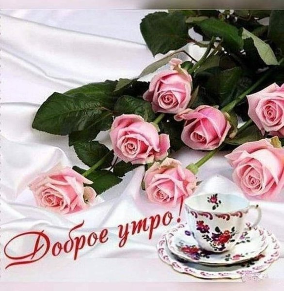 Доброе утро с розами и пожеланиями
