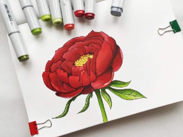 Скетч маркерами Весна