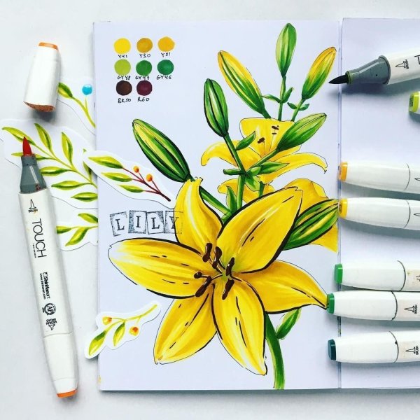 Цветы для скетчбука