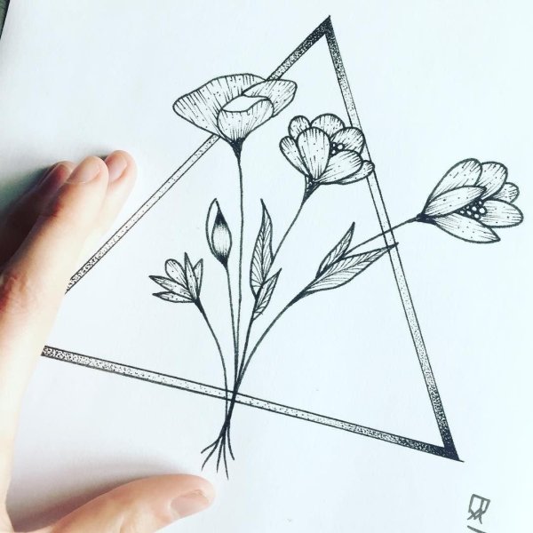 Рисунки для срисовки лёгкие цветы