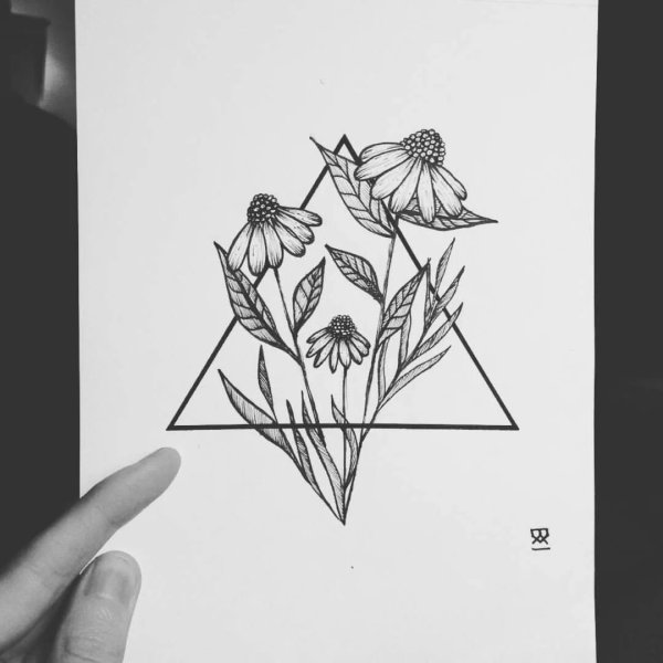 Рисунки цветов тамблер