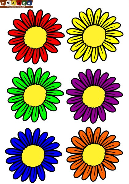 Половинки цветов для детей