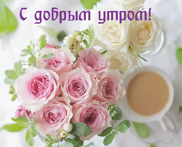 С добрым утром с цветами и пожеланиями