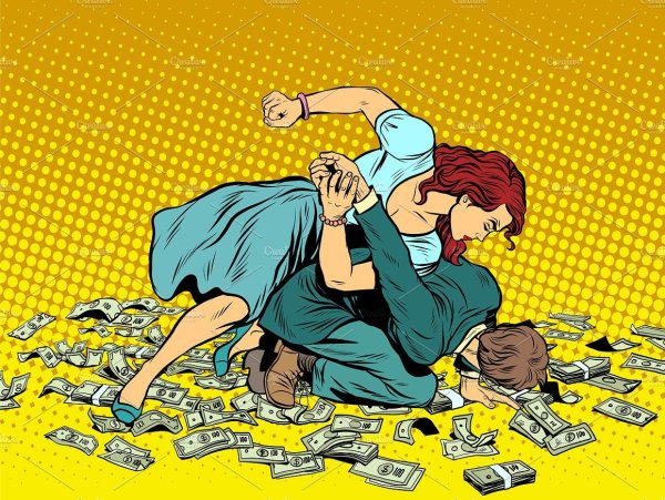 Жена бьет мужа карикатура