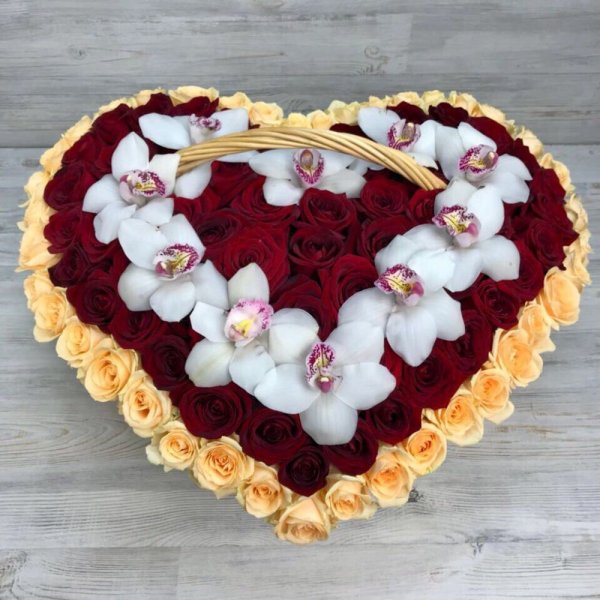 Букет в виде сердца