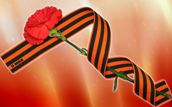 Георгиевская лента с цветами
