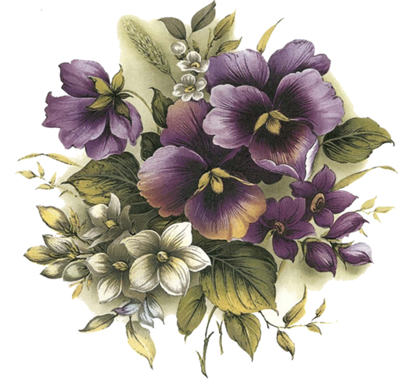 Decoupage/"Анютины глазки".