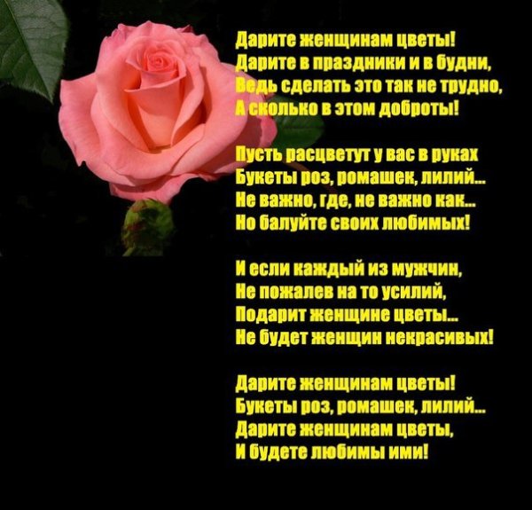 Дарите женщинам цветы стихи