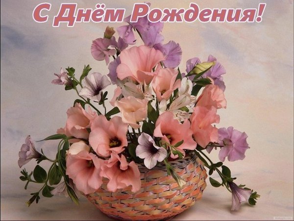 Открытки с днём рождения с цветами красивые