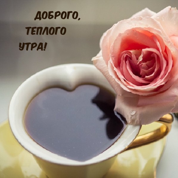 Чашечка кофе и букетик цветов
