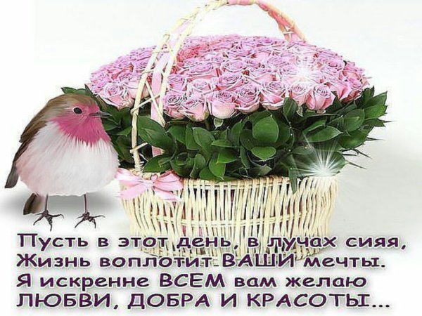 Пожелание с добрым утром в цветах