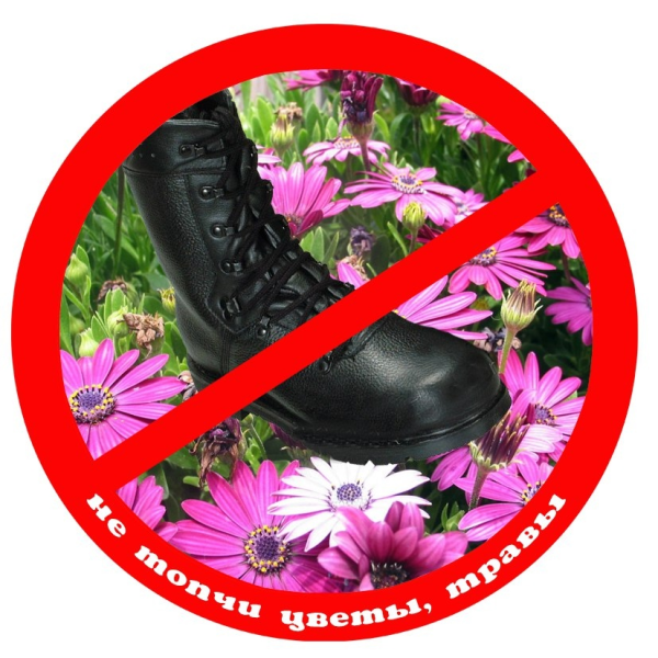Знак запрещающий рвать цветы