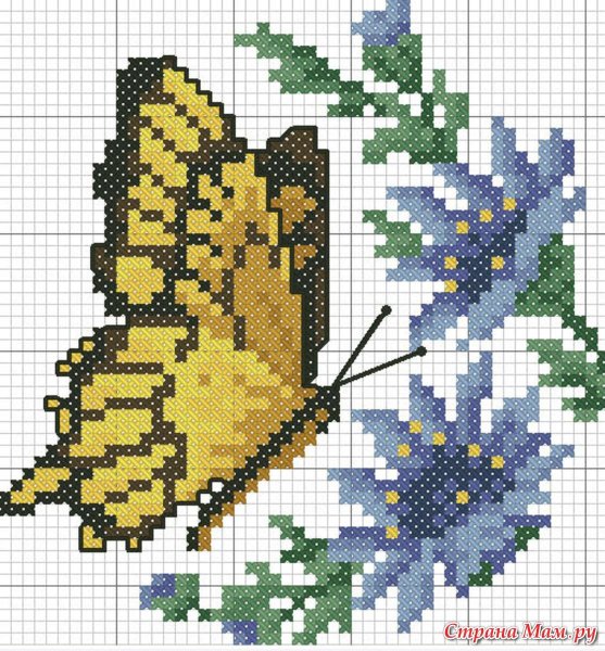 Машинная вышивка бабочек