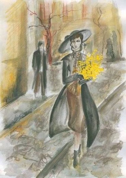 Маргарита с желтыми цветами из мастера и Маргариты