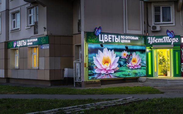 Наружная реклама магазина цветов